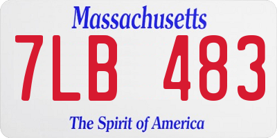 MA license plate 7LB483