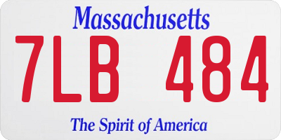MA license plate 7LB484