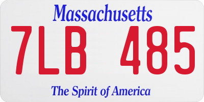 MA license plate 7LB485