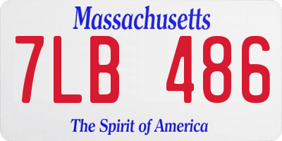 MA license plate 7LB486