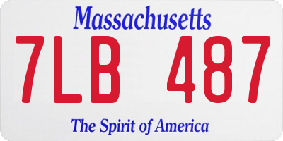 MA license plate 7LB487