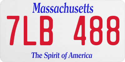 MA license plate 7LB488