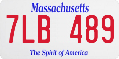 MA license plate 7LB489