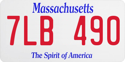 MA license plate 7LB490