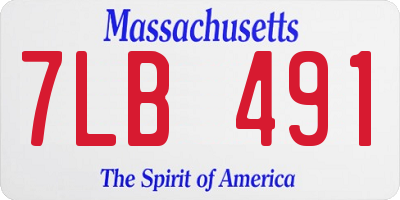 MA license plate 7LB491