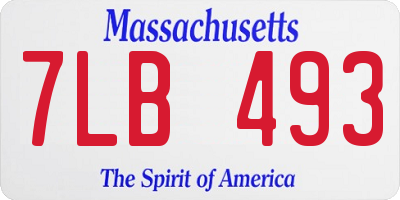 MA license plate 7LB493
