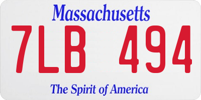 MA license plate 7LB494