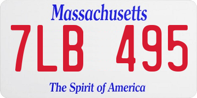 MA license plate 7LB495
