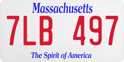 MA license plate 7LB497