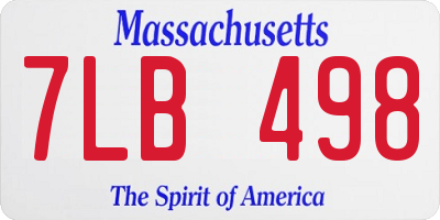 MA license plate 7LB498