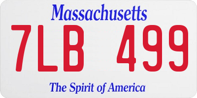 MA license plate 7LB499