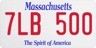 MA license plate 7LB500