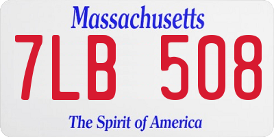 MA license plate 7LB508