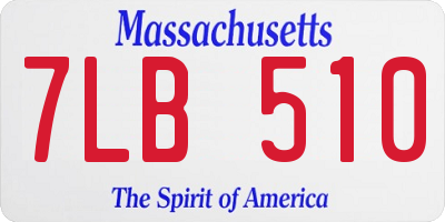 MA license plate 7LB510