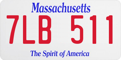 MA license plate 7LB511