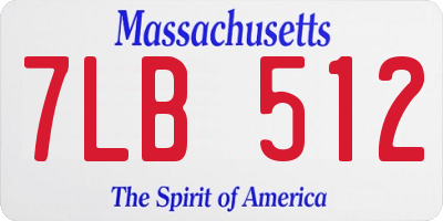 MA license plate 7LB512