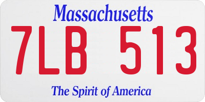 MA license plate 7LB513