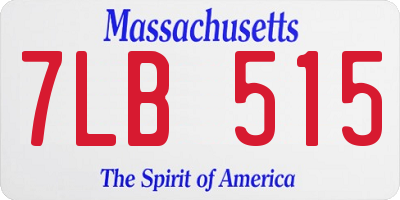 MA license plate 7LB515