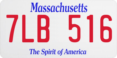 MA license plate 7LB516