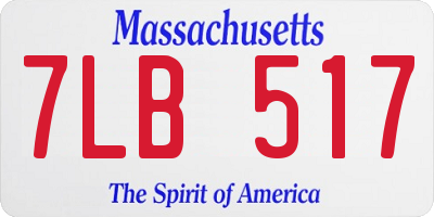 MA license plate 7LB517