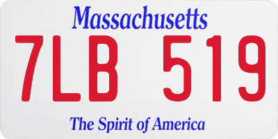 MA license plate 7LB519