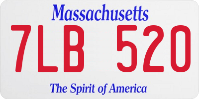 MA license plate 7LB520
