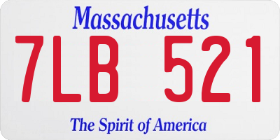 MA license plate 7LB521