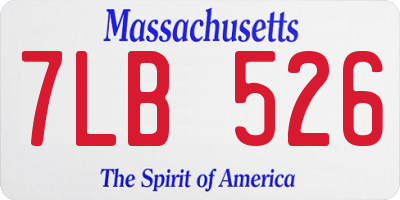 MA license plate 7LB526