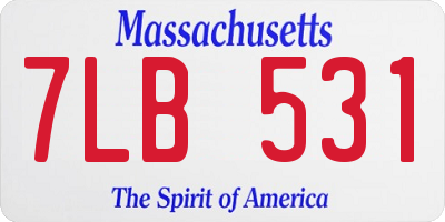 MA license plate 7LB531