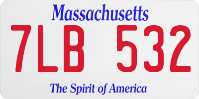 MA license plate 7LB532