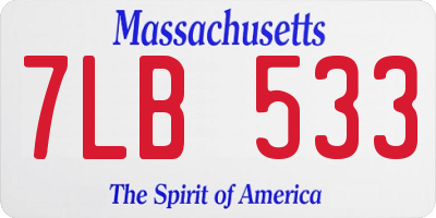 MA license plate 7LB533