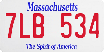 MA license plate 7LB534
