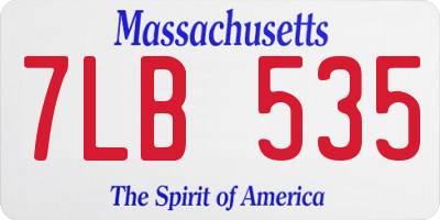 MA license plate 7LB535