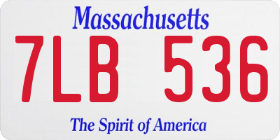 MA license plate 7LB536