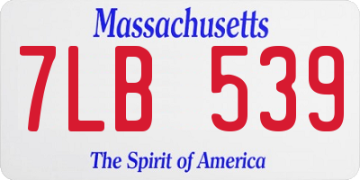 MA license plate 7LB539