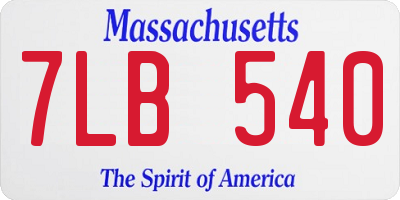 MA license plate 7LB540