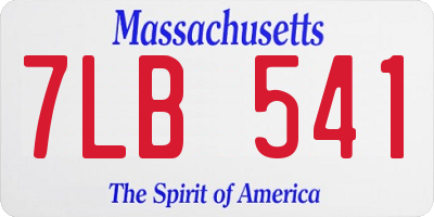 MA license plate 7LB541