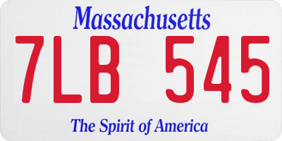 MA license plate 7LB545