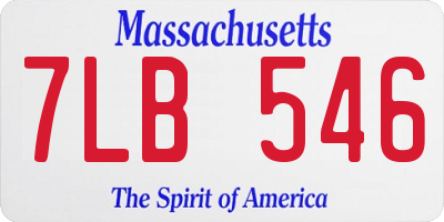 MA license plate 7LB546