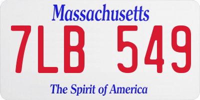 MA license plate 7LB549