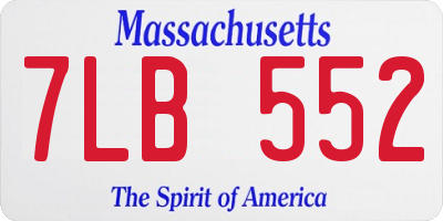 MA license plate 7LB552