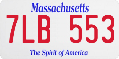 MA license plate 7LB553