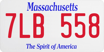 MA license plate 7LB558