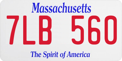 MA license plate 7LB560