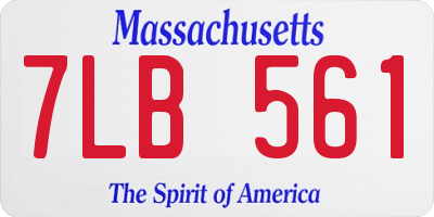 MA license plate 7LB561
