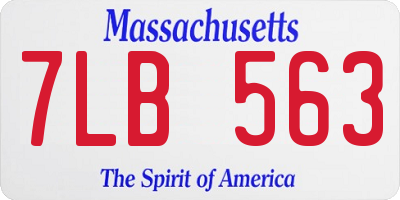 MA license plate 7LB563