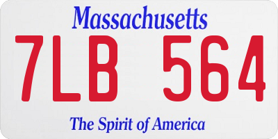 MA license plate 7LB564