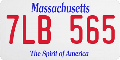 MA license plate 7LB565