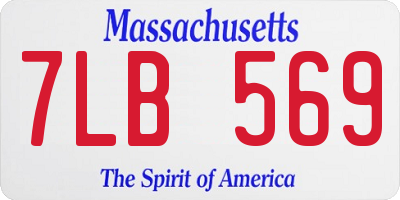 MA license plate 7LB569
