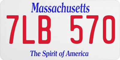 MA license plate 7LB570